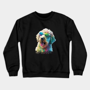 golden doodle dog and sunglasses in Summer One Crewneck Sweatshirt